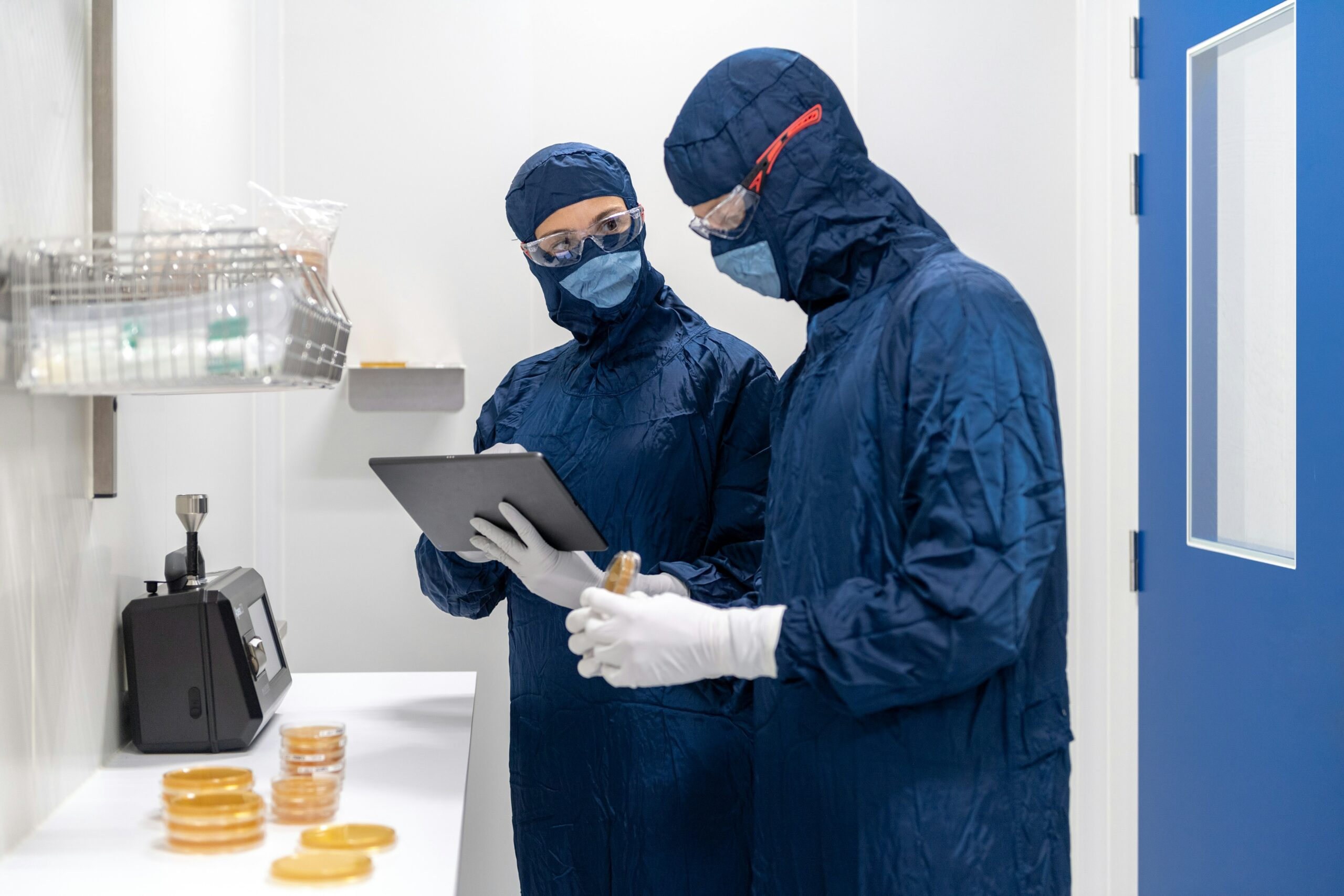 Engineer performing maintenance on an HVAC system